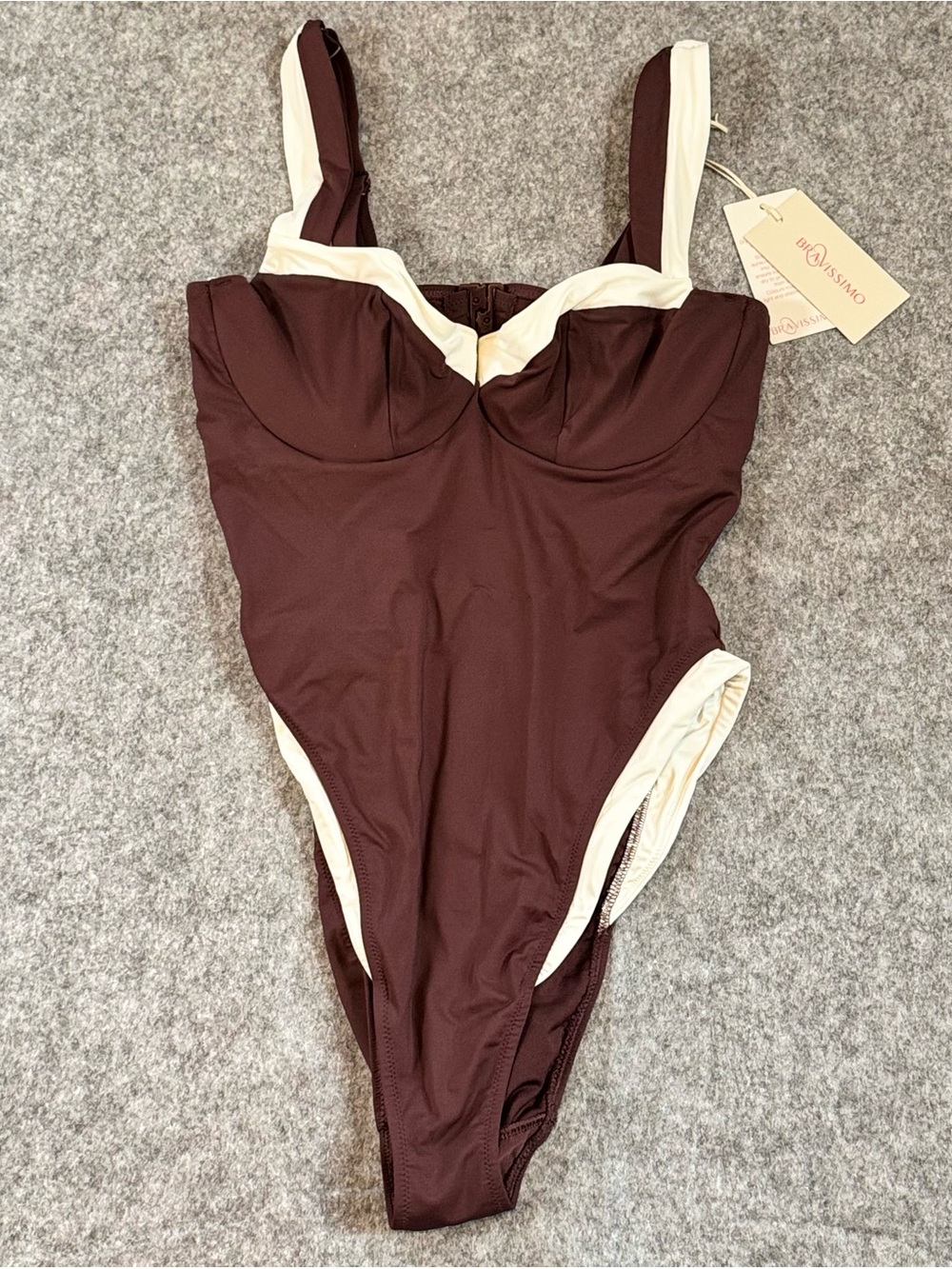 Bravissimo NWT Lake Garda Sculpting One-Piece Swimsuit 32DD, Brown